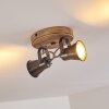 SKODSBOL Ceiling Light anthracite, Light wood, 2-light sources