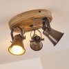 SKODSBOL Ceiling Light Light wood, black, 3-light sources