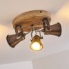 SKODSBOL Ceiling Light Light wood, black, 3-light sources