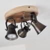 SKODSBOL Ceiling Light Light wood, black, 3-light sources