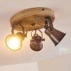 SKODSBOL Ceiling Light Light wood, black, 3-light sources