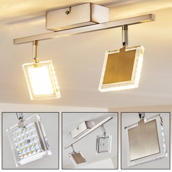 PINEY Ceiling light LED matt nickel, 2-light sources