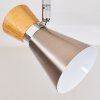 PULAU Ceiling light Light wood, matt nickel, 3-light sources