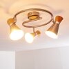 PULAU Ceiling light Light wood, matt nickel, 3-light sources
