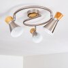 PULAU Ceiling light Light wood, matt nickel, 3-light sources