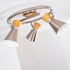 PULAU Ceiling light Light wood, matt nickel, 3-light sources