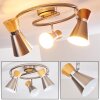 PULAU Ceiling light Light wood, matt nickel, 3-light sources