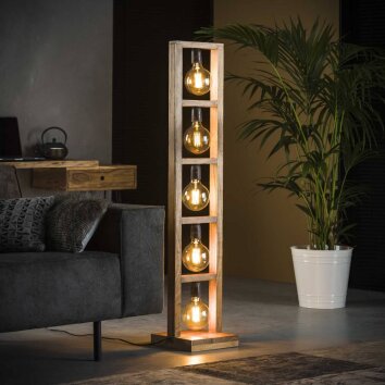 HOOFPLAAT Floor Lamp Light wood, 5-light sources