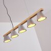 Halltorp Pendant Light Light wood, black, 5-light sources