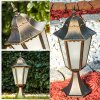 HONGKONG FROST pedestal light bronze, gold, 1-light source