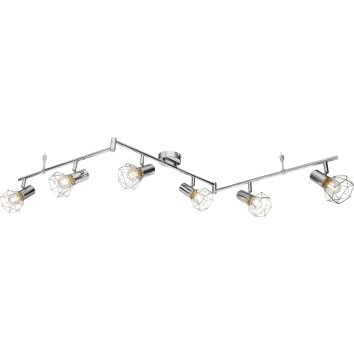 Globo Xara I ceiling spotlight chrome, 6-light sources