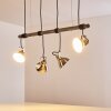 Medolden Pendant Light brown, matt nickel, 4-light sources