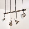 Medolden Pendant Light brown, matt nickel, 4-light sources