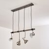 Medolden Pendant Light brown, matt nickel, 4-light sources