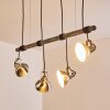 Medolden Pendant Light brown, matt nickel, 4-light sources