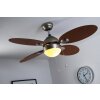 Globo WADE fan stainless steel, matt nickel, 1-light source
