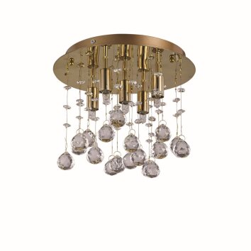 Ideal Lux MOONLIGHT Ceiling Light gold, Crystal optics, 5-light sources