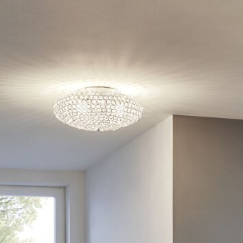 Eglo CLEMENTE ceiling light chrome, Crystal optics, 3-light sources