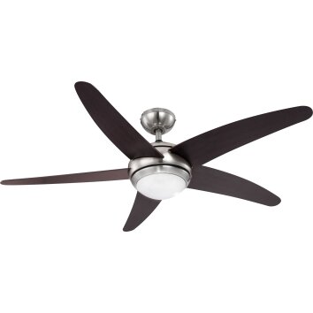Globo FABIOLA ceiling fan Dark wood, matt nickel, 1-light source, Remote control