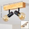 BARBENGO Ceiling Light Light wood, black, 2-light sources