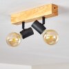 BARBENGO Ceiling Light Light wood, black, 2-light sources
