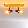 BARBENGO Ceiling Light Light wood, black, 2-light sources