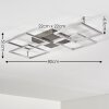 VEYRIER Ceiling light LED brushed steel, 4-light sources