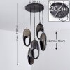 LAMINGTON Pendant Light black, silver, 5-light sources