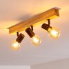 BARBENGO Ceiling Light Light wood, black, 3-light sources