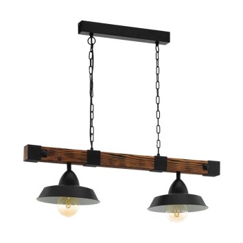 Eglo OLDBURY Pendant Light brown, black, 2-light sources