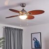 NICOSIA ceiling fan Dark wood, matt nickel, 1-light source