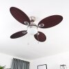 NICOSIA ceiling fan Dark wood, matt nickel, 1-light source