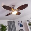 NICOSIA ceiling fan Dark wood, matt nickel, 1-light source
