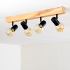 BARBENGO Ceiling Light Light wood, black, 4-light sources