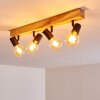 BARBENGO Ceiling Light Light wood, black, 4-light sources
