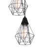Pendant Light Globo ISABELLA black, 3-light sources