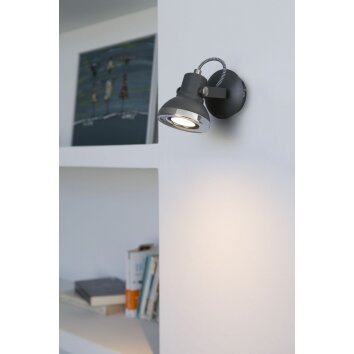 Faro Ring wall spotlight LED grey, 1-light source