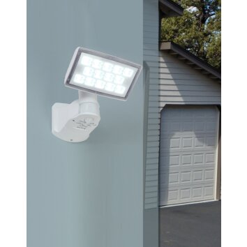Lutec PERI outdoor wall spotlight LED white, 1-light source, Motion sensor