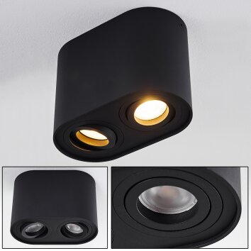 Quimper Ceiling Light black, 2-light sources