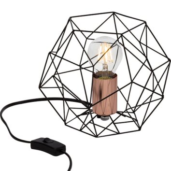 Brilliant Synergy table lamp copper, black, 1-light source