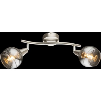 Globo ROMAN ceiling spotlight LED matt nickel, 2-light sources