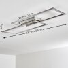 VEYRIER Ceiling light LED brushed steel, 2-light sources