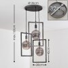 JANSKLOSTER Pendant Light brushed steel, 3-light sources