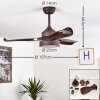 DOHA ceiling fan LED brown, 1-light source, Remote control
