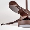 DOHA ceiling fan LED brown, 1-light source, Remote control