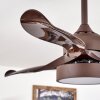 DOHA ceiling fan LED brown, 1-light source, Remote control