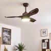 DOHA ceiling fan LED brown, 1-light source, Remote control