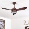 DOHA ceiling fan LED brown, 1-light source, Remote control