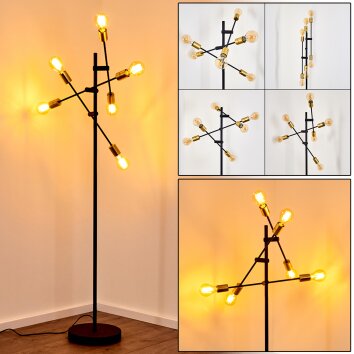 Coppet Floor Lamp black-gold, 6-light sources
