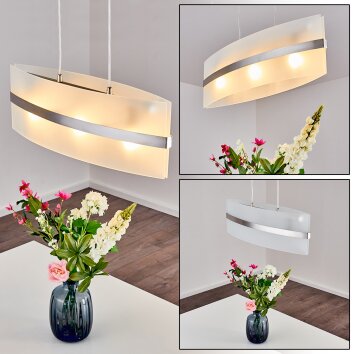 Avellino pendant light stainless steel, white, 3-light sources